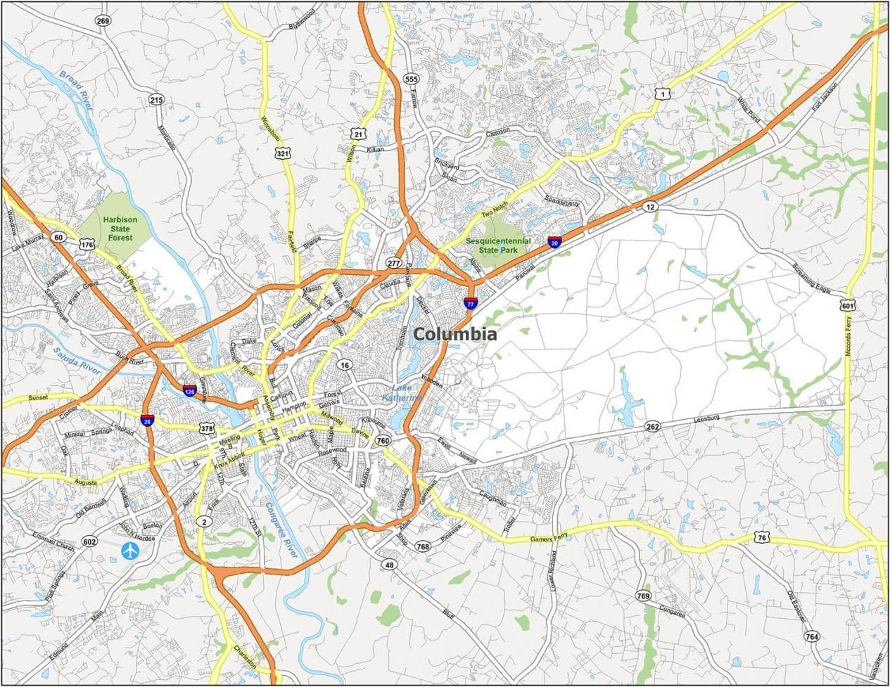 Smith Dray Line service areas in Columbia SC including Irmo, Lexington, Forest Acres, and Blythewood